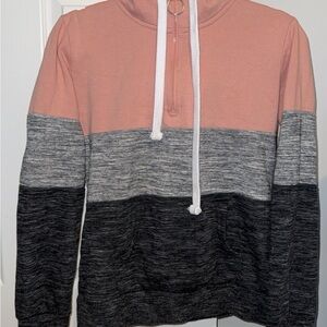 Reflex Pink and Gray Hoodie